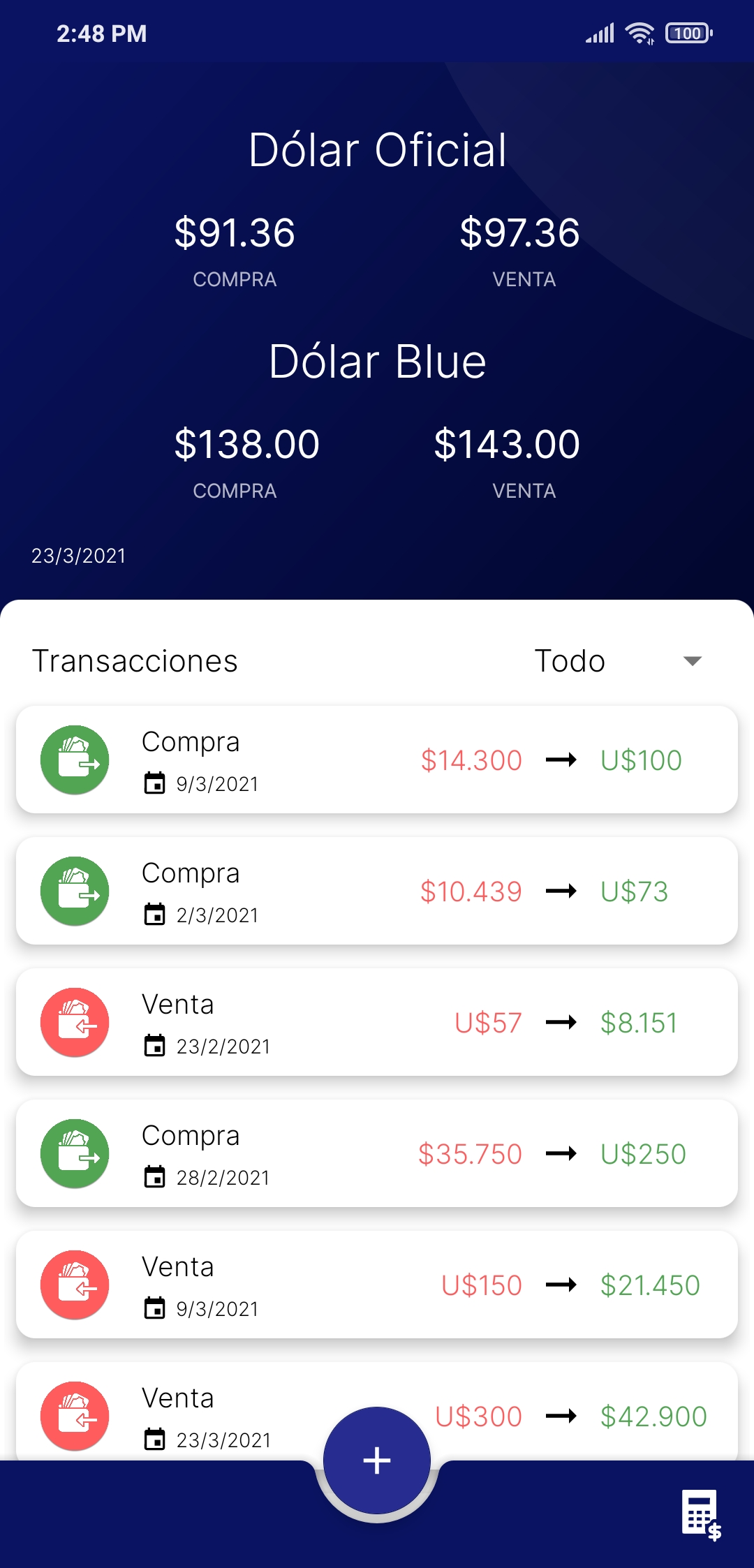DolarCambio Android app screenshot
